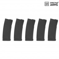SET 5 caricatori s-mag monofilari polimero 125bb black per m4/m16 specna arms® (spe-05-025718)