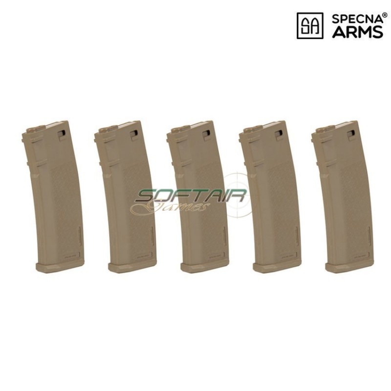 SET 5 caricatori s-mag monofilari polimero 125bb dark earth per m4/m16 specna arms® (spe-05-025720)