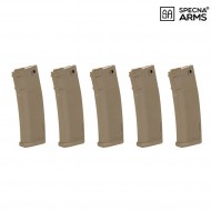 SET 5 caricatori s-mag monofilari polimero 125bb dark earth per m4/m16 specna arms® (spe-05-025720)