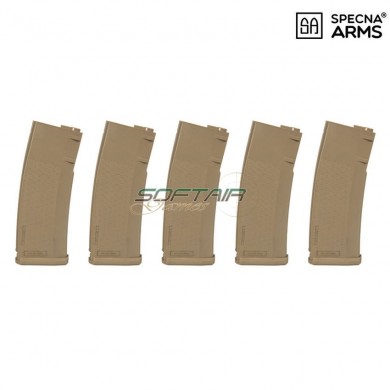 SET 5 mid-caps s-mag polymer magazines 125bb dark earth for m4/m16 specna arms® (spe-05-025720)