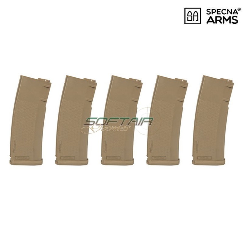 SET 5 caricatori s-mag monofilari polimero 125bb dark earth per m4/m16 specna arms® (spe-05-025720)