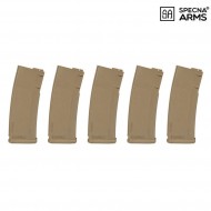 SET 5 caricatori s-mag monofilari polimero 125bb dark earth per m4/m16 specna arms® (spe-05-025720)