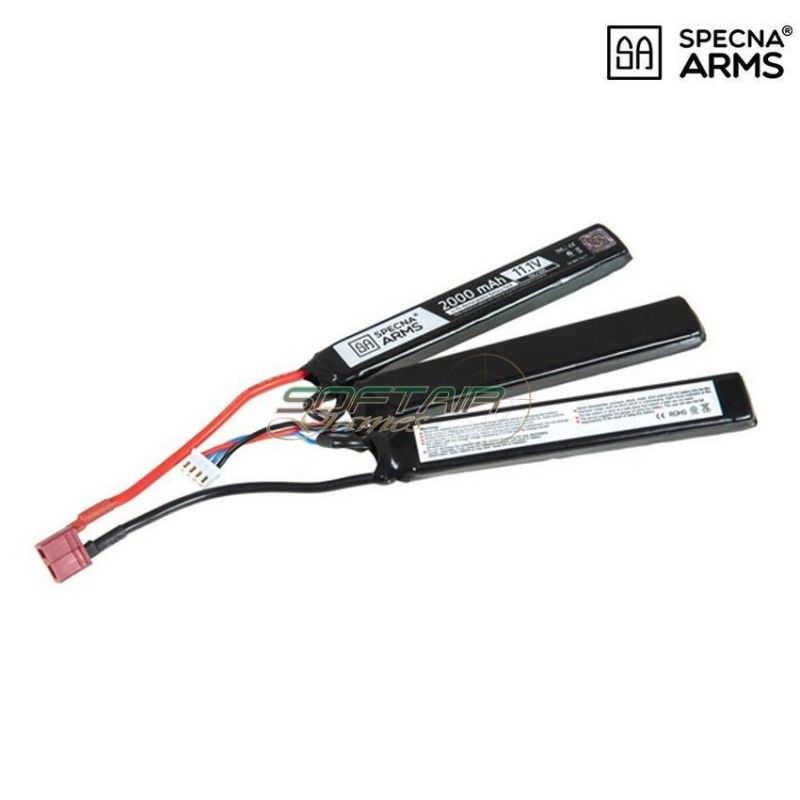 Batteria lipo connettore deans 11.1v X 2000mah 15/30c cqb type specna arms® (spe-06-024610)