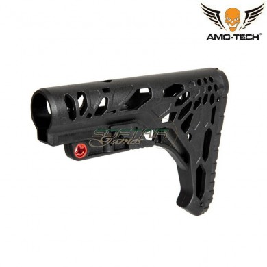Skeletonized black stock for m4/m16 amo-tech® (amt-030109-bk)