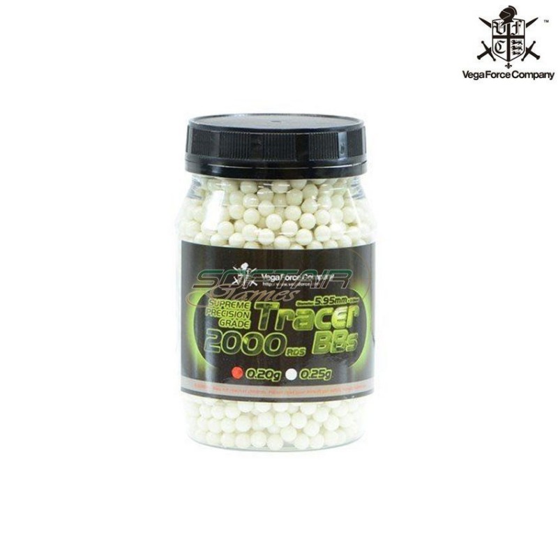 Bottle 2000 GREEN diamond grade tracer bb's 0.20gr vfc (vf9-tbb-gr20)
