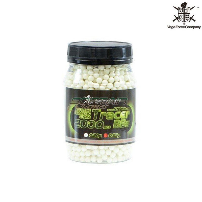 Bottiglia 2000 pallini traccianti GREEN diamond grade 0.25gr vfc (vf9-tbb-gr25)