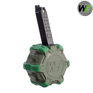 Caricatore drum OD 350bb per pistole a gas glock we (we-c015-drum) Caricatore drum OD 350bb per pistole a gas glock we (we-c015-drum)