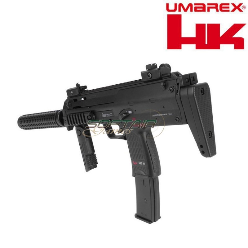Electric Submachine Gun Mp7a1 W/silencer Black Smg Full Metal Version umarex (um-2.5701)