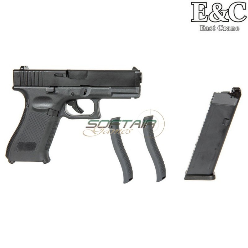 Gas pistol glk g19X g.5 style blowback black e&c (ec-031388)