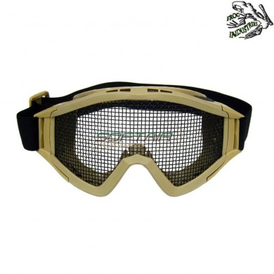 Snow goggle slim tan with mesh frog industries® (fi-6060-tan)