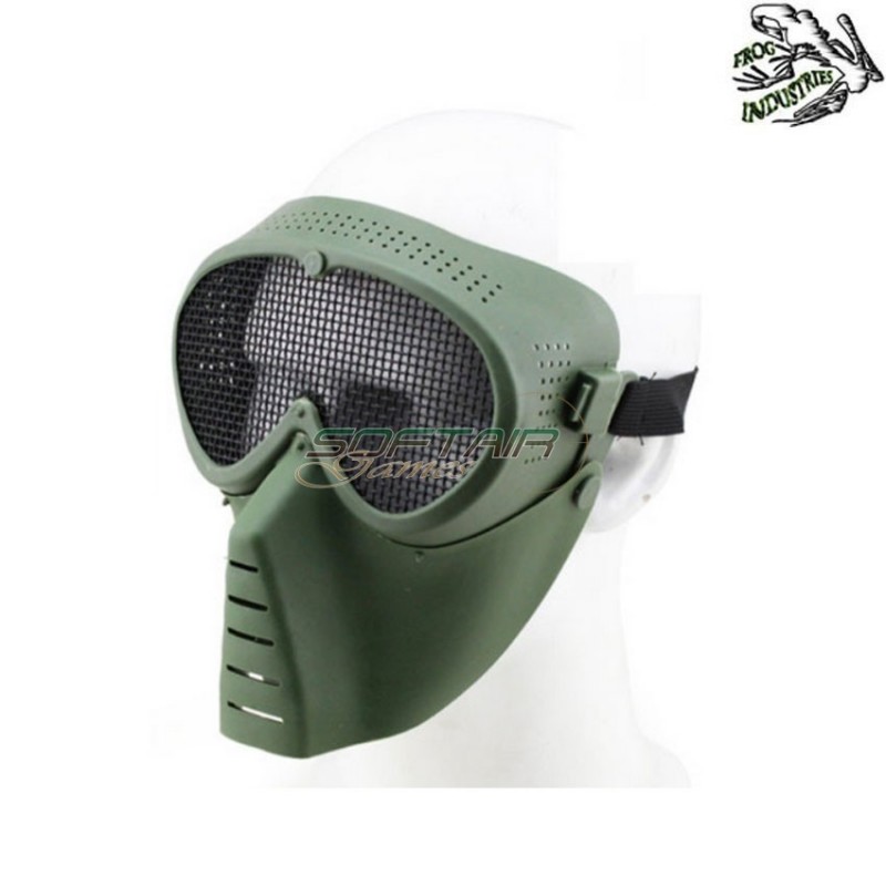Maschera Viso Green Con Rete Metallica Frog Industries (fi-014-od)