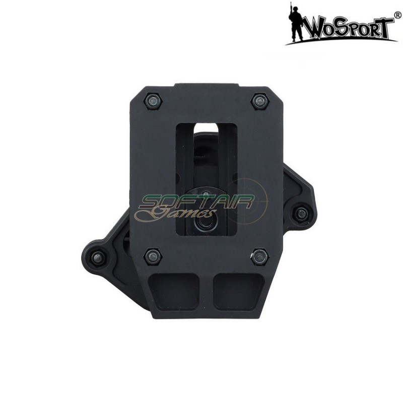 Black rotating pistol magazine pouch wosport (wo-mg47b)