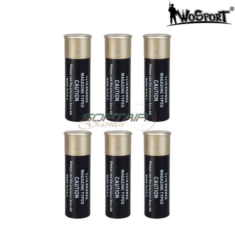 Set 6pcs cartridge 1x15 black wosport (wo-ex15b)