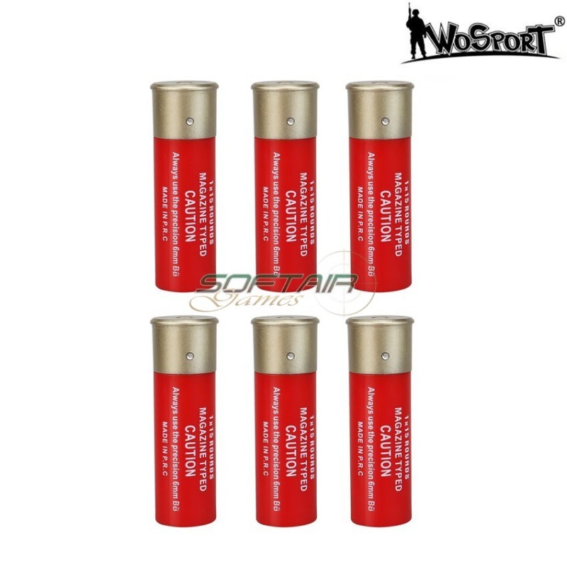 Set 6 pezzi cartuccia 1x15 red wosport (wo-ex15red)