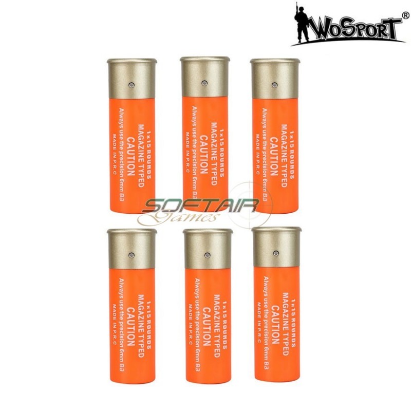 Set 6pcs cartridge 1x15 orange wosport (wo-ex15ar)