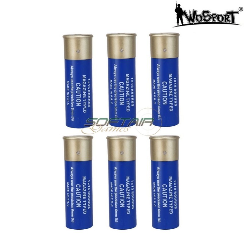 Set 6 pezzi cartuccia 1x15 blu wosport (wo-ex15blu)