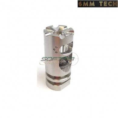Flash hider 14mm ccw SILVER vg6 gamma 556 blackout 6MM TECH (6mmt-02-sv)