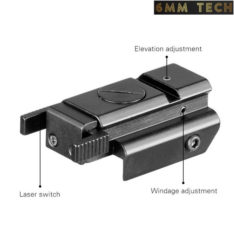 Mini compact red laser sight for 22mm rail black 6MM TECH (6mmt-05-bk)