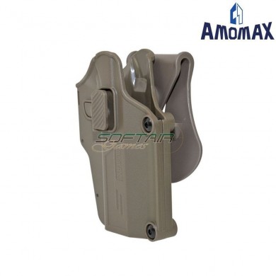 Universal PERFIT dark earth rigid holster RIGHT for pistols amomax (am-uhf)