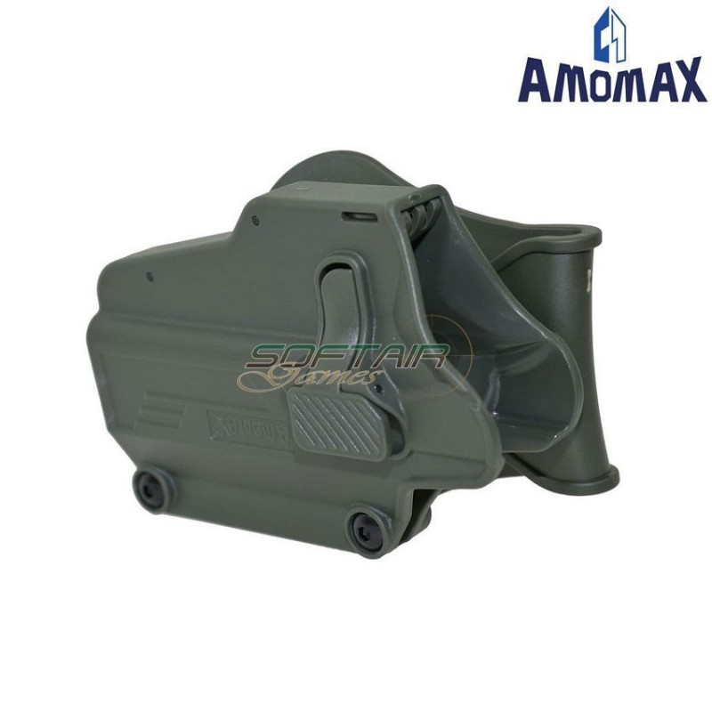 Universal PERFIT olive drab rigid holster RIGHT for pistols amomax (am-uhod)