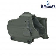 Universal PERFIT olive drab rigid holster RIGHT for pistols amomax (am-uhod)
