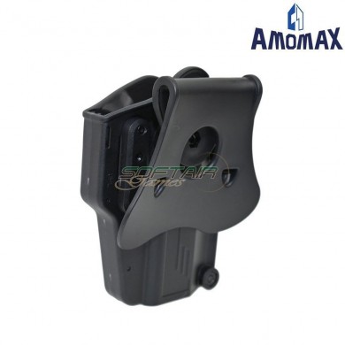 Universal PERFIT black rigid holster LEFT for pistols amomax (am-uhleft)