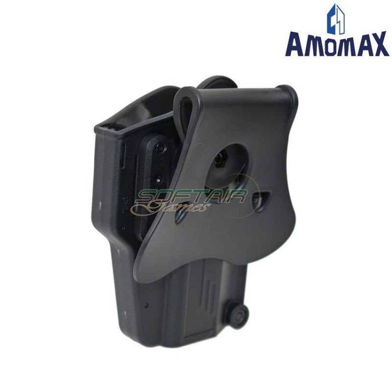 Universal PERFIT black rigid holster LEFT for pistols amomax (am-uhleft)