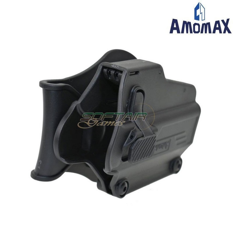 Universal PERFIT black rigid holster LEFT for pistols amomax (am-uhleft)