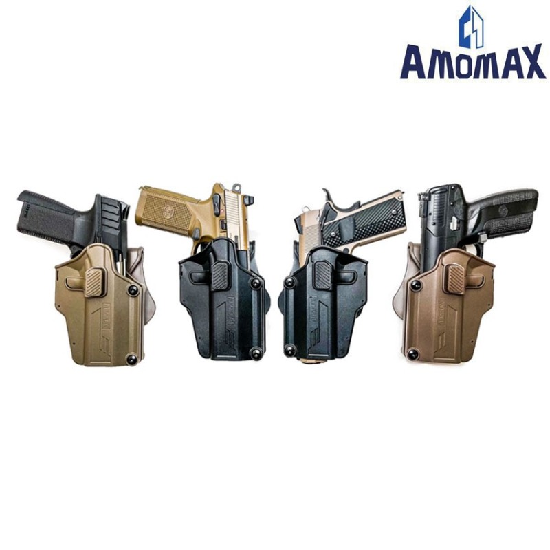 Universal PERFIT black rigid holster LEFT for pistols amomax (am-uhleft)