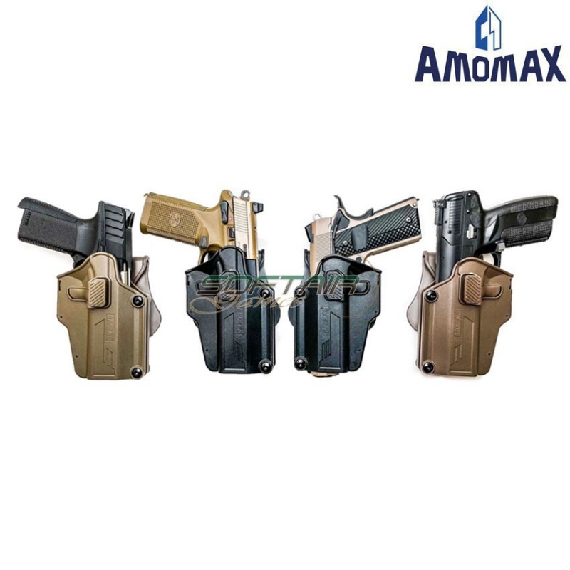 Fondina rigida SINISTRA dark earth PERFIT universale per pistole amomax (am-uhleftfde)