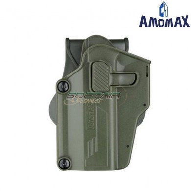Universal PERFIT olive drab rigid holster LEFT for pistols amomax (am-uhleftod)