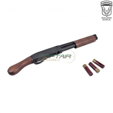 Gas shotgun m870 short full metal & real wood golden eagle (ge-m870sw)
