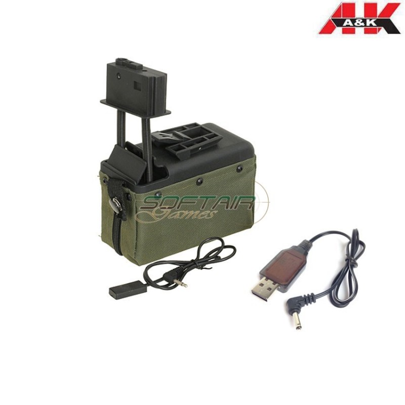 NEW Ver. Electric Magazine 1500bb Ranger Green For M249/mk46 A&k (aek-fbp2387/017602)