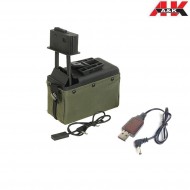 NEW Ver. Electric Magazine 1500bb Ranger Green For M249/mk46 A&k (aek-fbp2387/017602) NEW Ver. Electric Magazine 1500bb Ranger Green For M249/mk46 A&k (aek-fbp2387/017602)