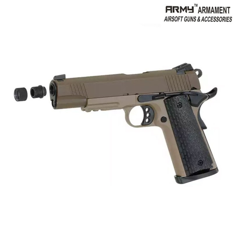 Pistola a gas 1911 r28 type dark earth/brown army™ armament® (arm-r28-tg-1)