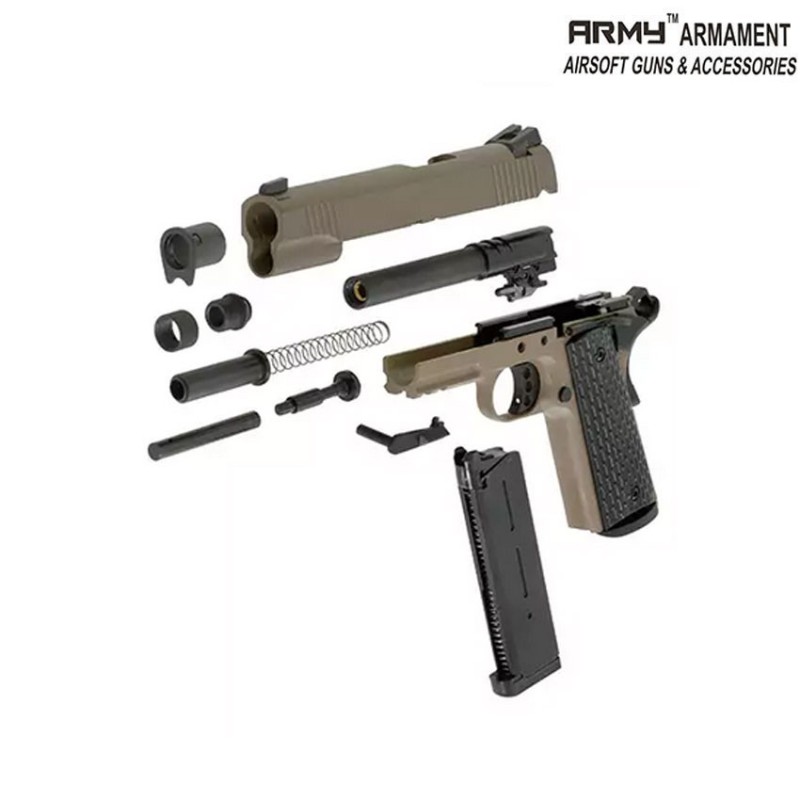 Pistola a gas 1911 r28 type dark earth/brown army™ armament® (arm-r28-tg-1)