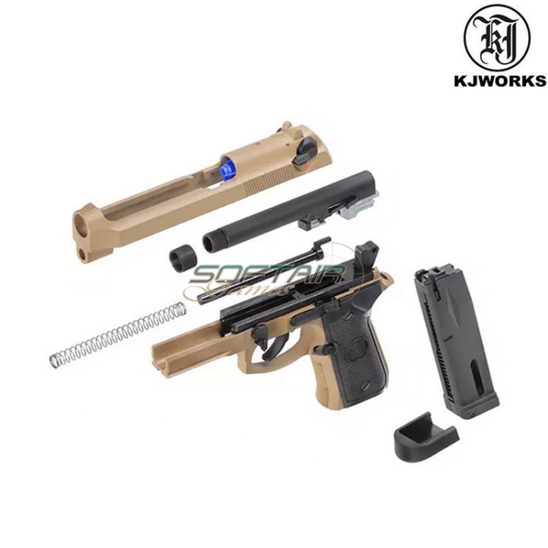 Pistola Al Co2 M9a1 TACTICAL Beretta Scarrellante Desert Kjworks (kjw-gc-9606a1-t-tbc)