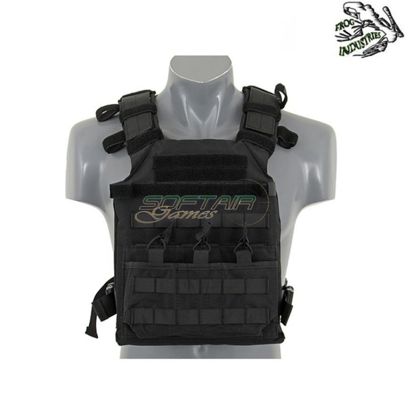 Assault plate carrier 7.62mm w/dummy sapi plates black frog industries® (fi-m51611027-1-bk)
