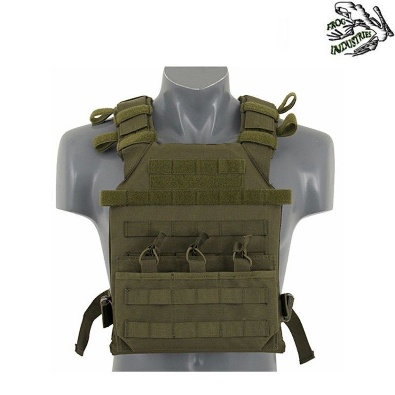 Assault plate carrier 7.62mm c/dummy sapi plates olive drab frog industries® (fi-m51611027-1-od)