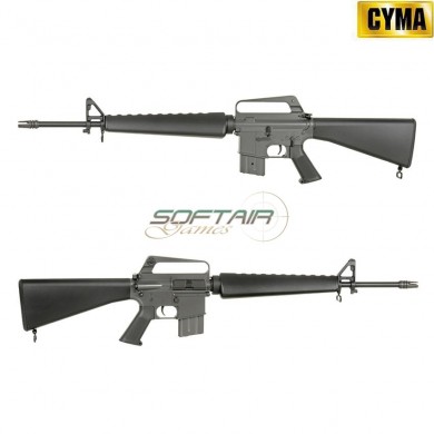 Electric rifle mosfet edition vietnam war m16a1 gray finish full metal cyma (cm-cm009c)