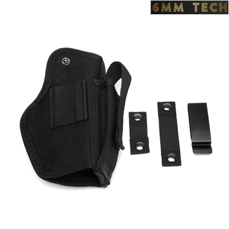 Universal ambidextrous holster iwb/owb low profile BLACK 6MM TECH (6mmt-07-bk)