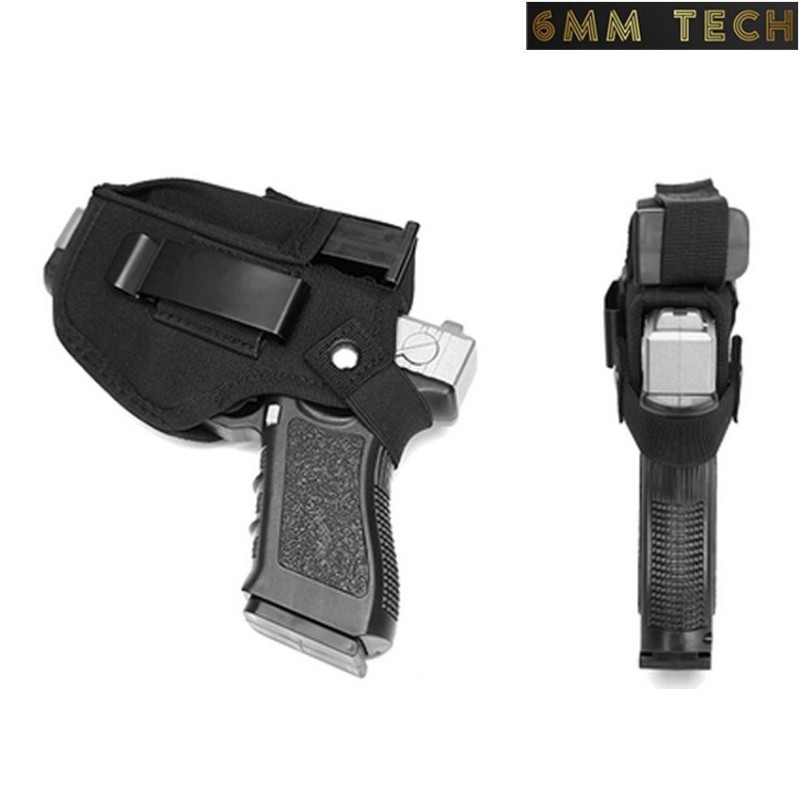 Fondina universale ambidestra iwb/owb basso profilo NERA 6MM TECH (6mmt-07-bk)