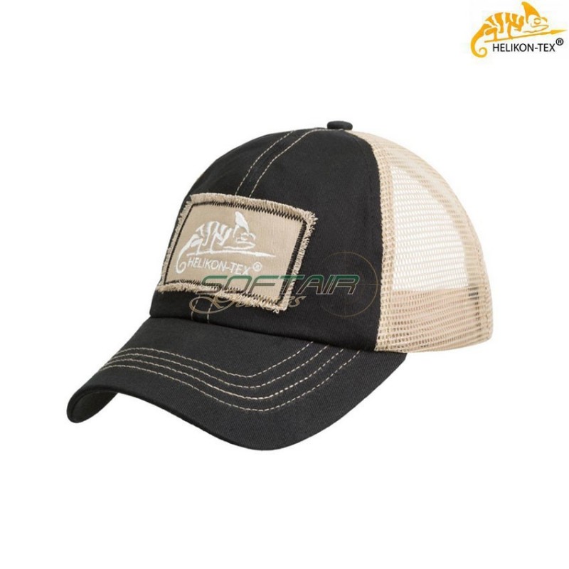 Trucker Logo Cap Cotton Twill black/khaki Helikon-tex® (ht-cz-tlc-ct-0113a)