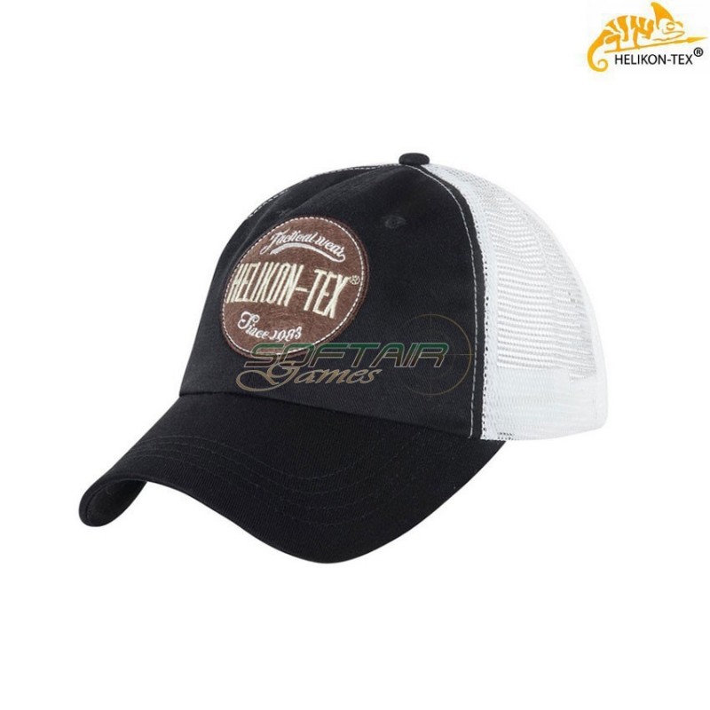 Trucker Logo Cap Cotton Twill black/white Helikon-tex® (ht-cz-tlc-ct-0120a)