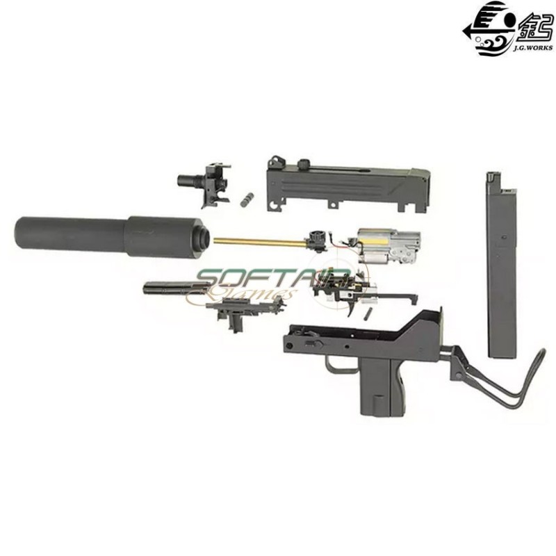 Submachine electric gun mac-10 smg full set black jing gong (jg-0452) Submachine electric gun mac-10 smg full set black jing gong (jg-0452)