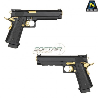 GAS gbb pistol mod.794 HI-CAPA 5.1 style blowback black & GOLD double bell (db-030173)