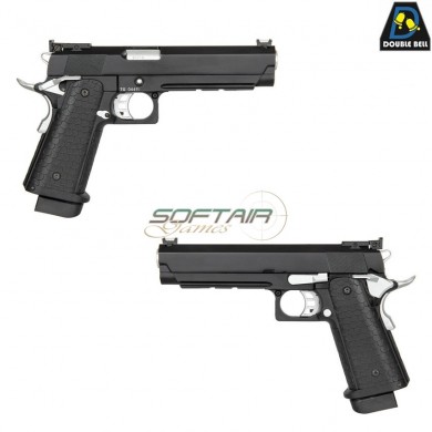 GAS gbb pistol mod.795 HI-CAPA 5.1 style blowback black & SILVER double bell (db-030174)