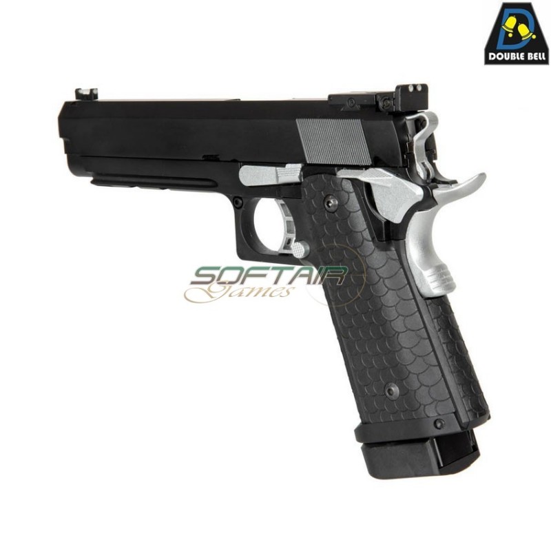 GAS gbb pistol mod.795 HI-CAPA 5.1 style blowback black & SILVER double bell (db-030174)