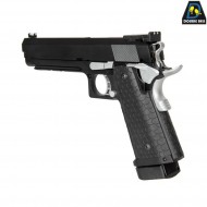 Pistola a GAS mod.795 HI-CAPA 5.1 style scarrellante black & SILVER double bell (db-030174)