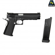 GAS gbb pistol mod.795 HI-CAPA 5.1 style blowback black & SILVER double bell (db-030174)